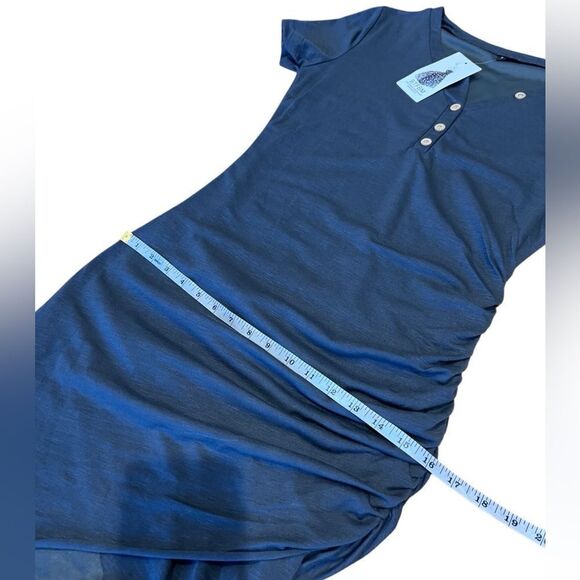 Bodycon Rutched Dress V Neck Short Sleeve T Shirt Mini Dress Size Small - Picture 14 of 16